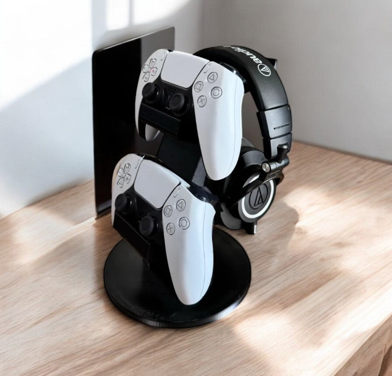 3D-gedruckter Dual Ständer, Halterung – Für Xbox & PS5 Controller und Kopfhörer