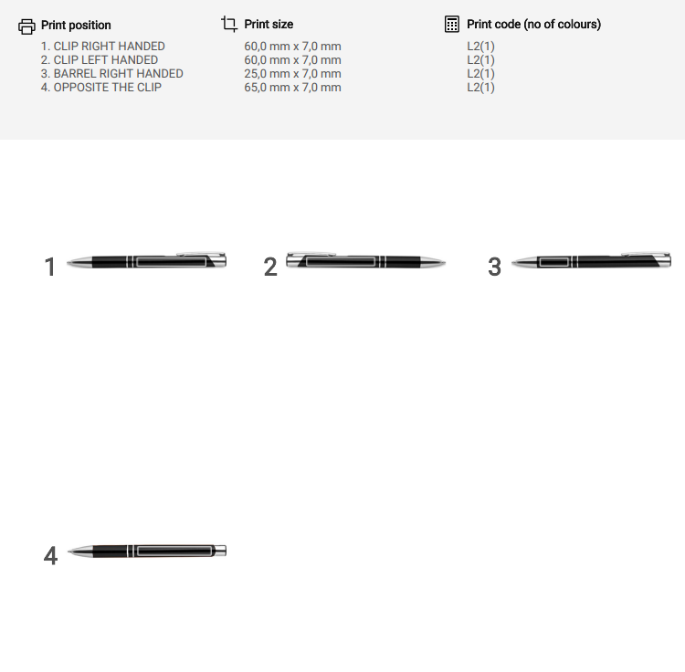 Bern Druckkugelschreiber Aluminium, Schwarz