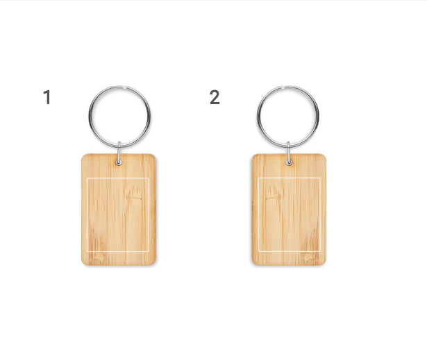 Angleboo Schlüsselring Bambus, eckig, Holz