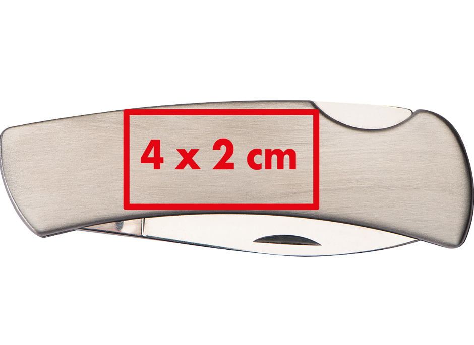 Taschenmesser aus Edelstahl mit Sicherheitsverschluß, silbergrau