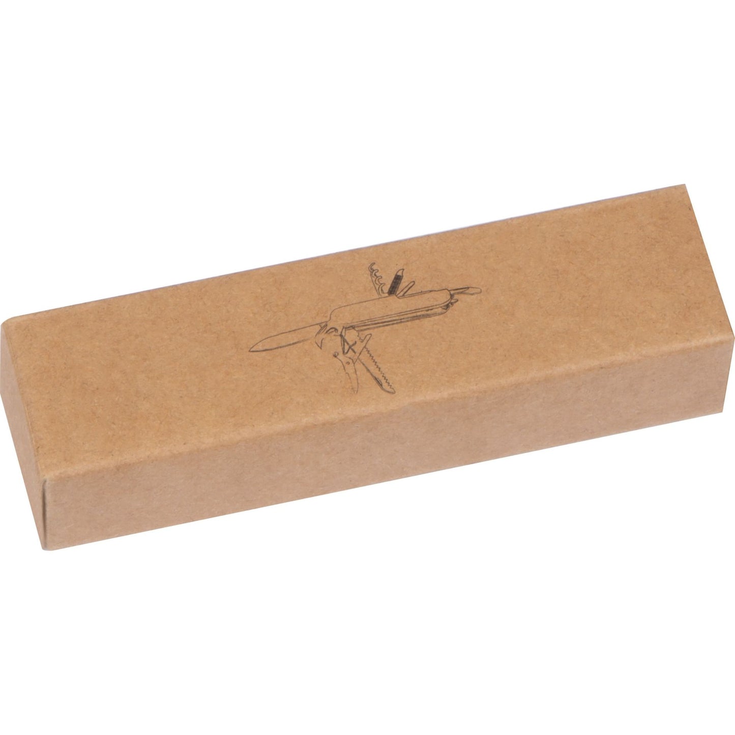 Taschenmesser aus Edelstahl mit Holzummantelung, beige