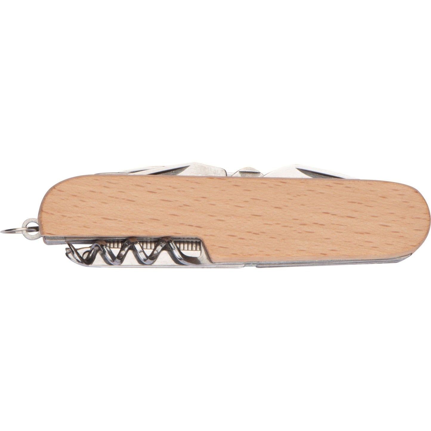 Taschenmesser aus Edelstahl mit Holzummantelung, beige