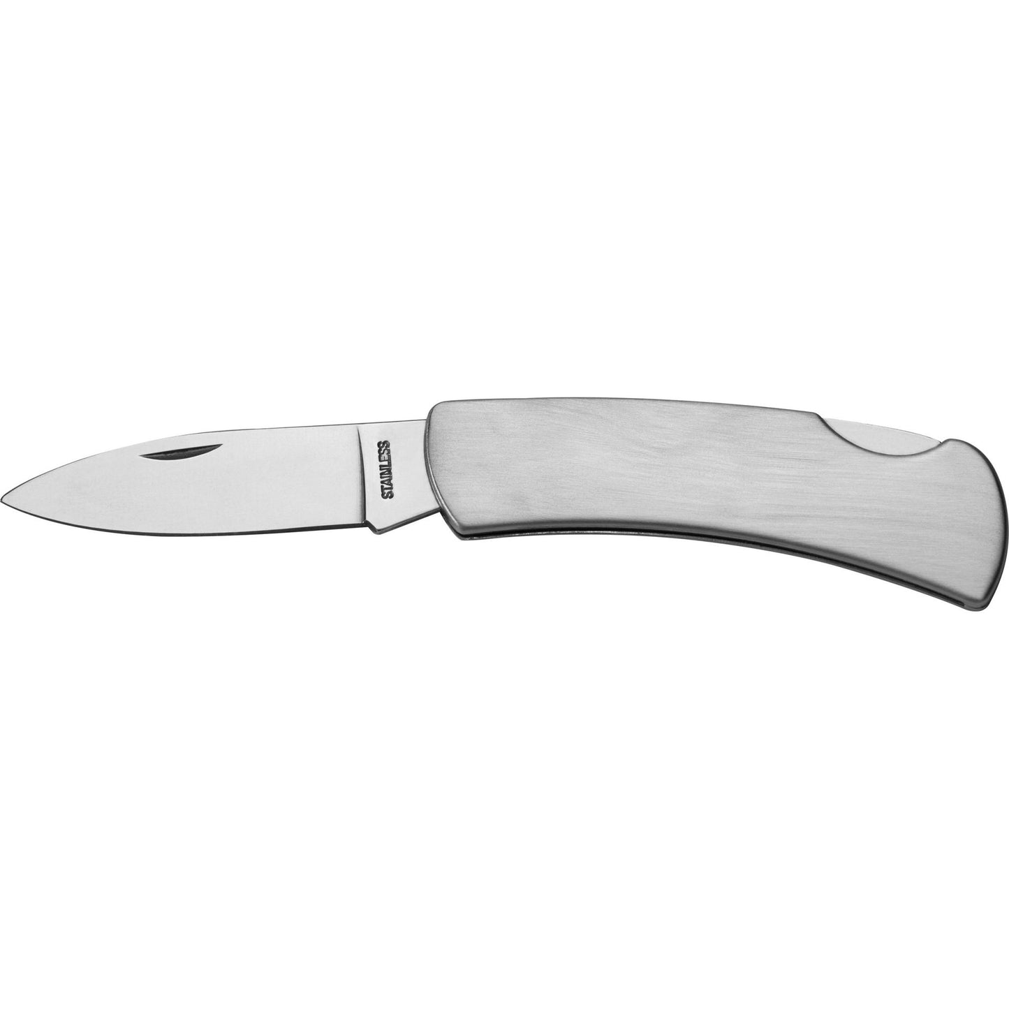 Taschenmesser aus Edelstahl mit Sicherheitsverschluß, silbergrau